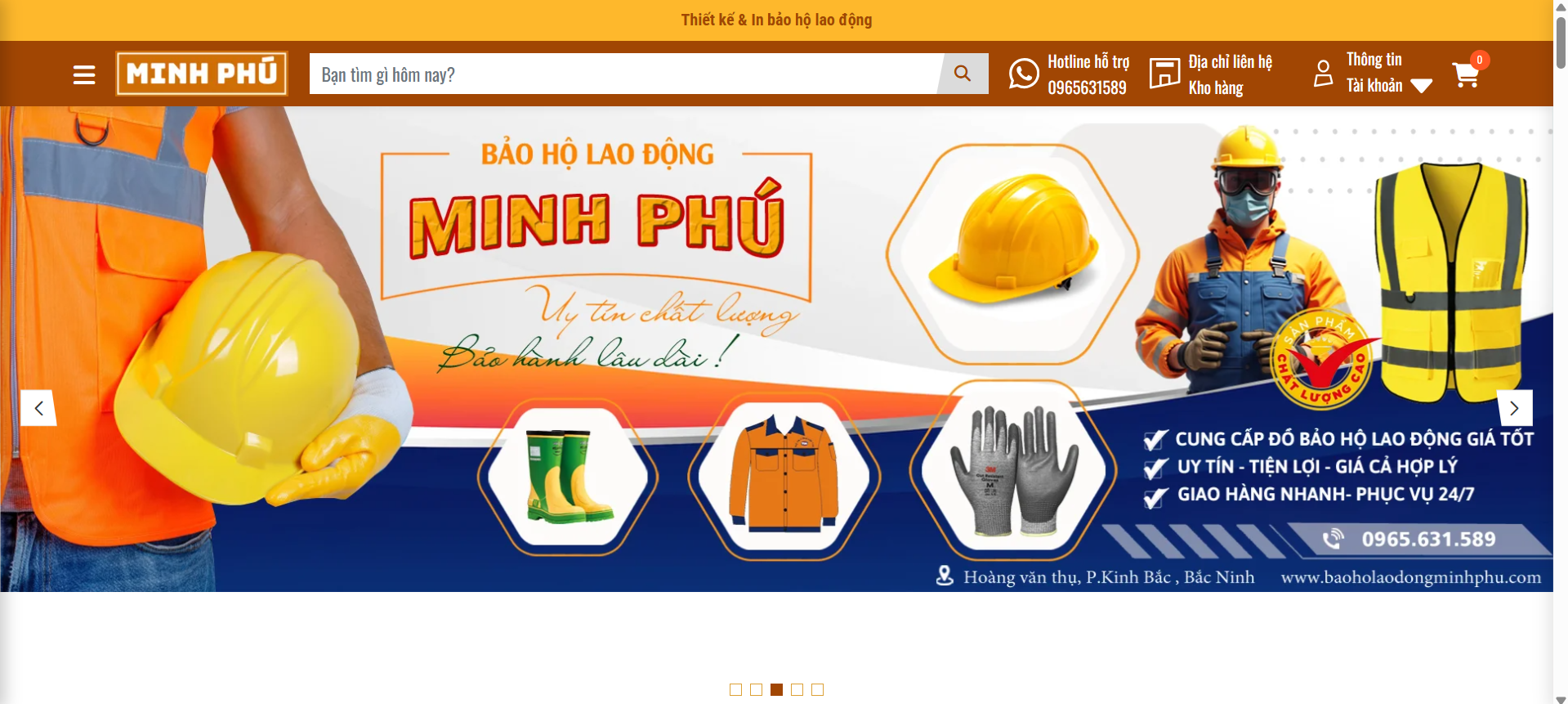 Thiết kế website cho Bảo hộ lao động Minh Phú
